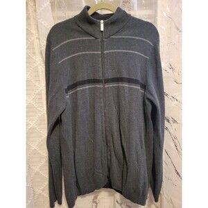 Eddie Bauer Grandpa Large Cardigan Sweater Navy Gray Camp Rustic Cotton Men's